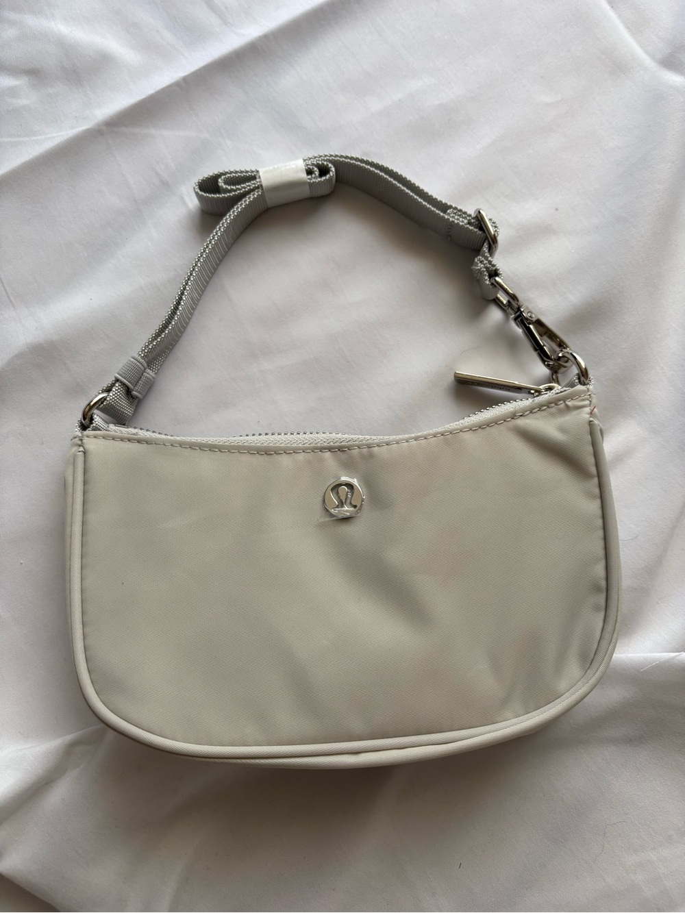 lululemon athletica Cream Mini Shoulder Bag with Silver Hardware